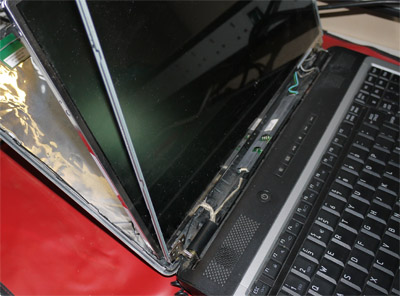 Laptop screen being replaced